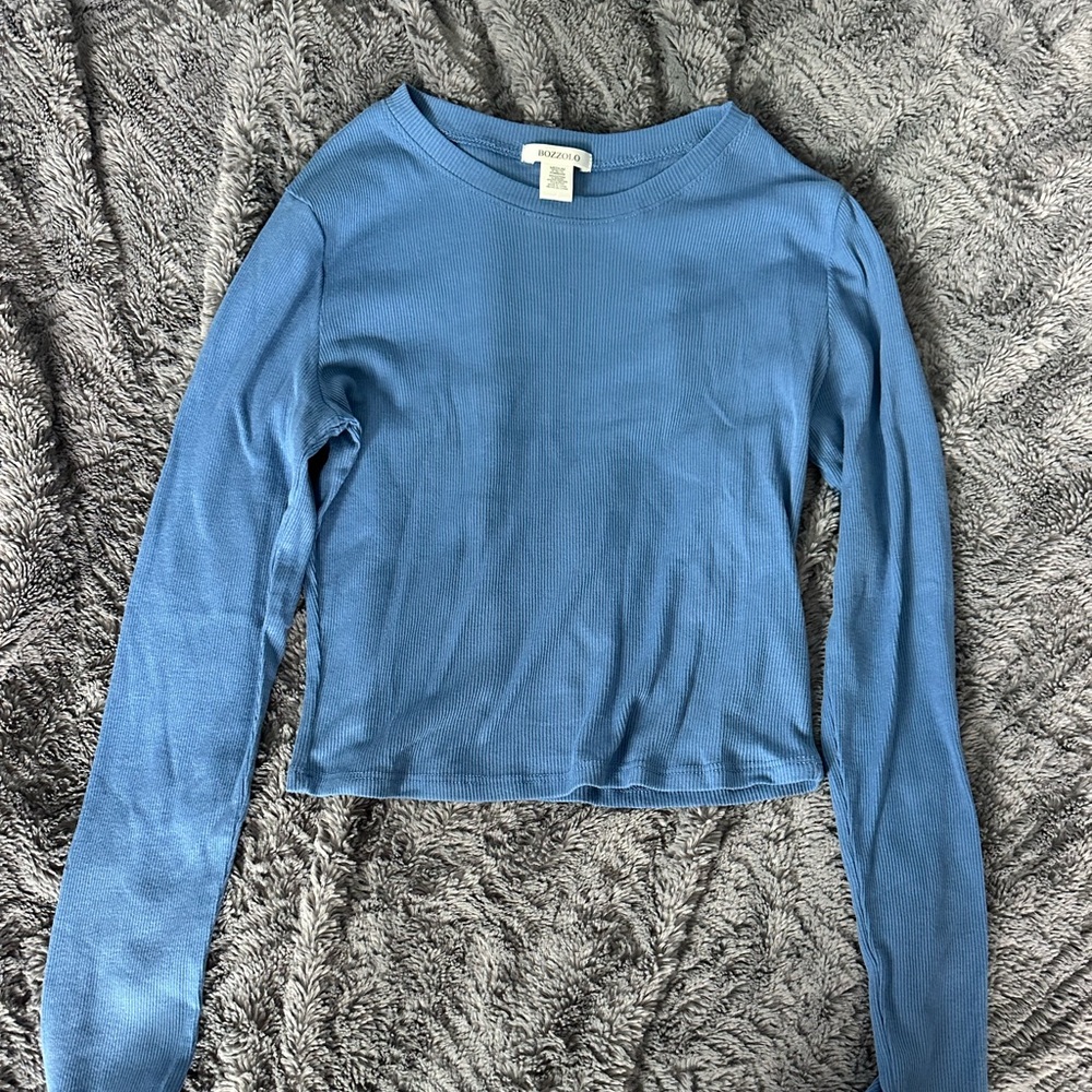 Women's Blue Long Sleeve Top
